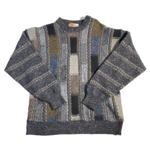 Hans Lettman Multicolor Pull Over Sweater Grandpa Style Size Small